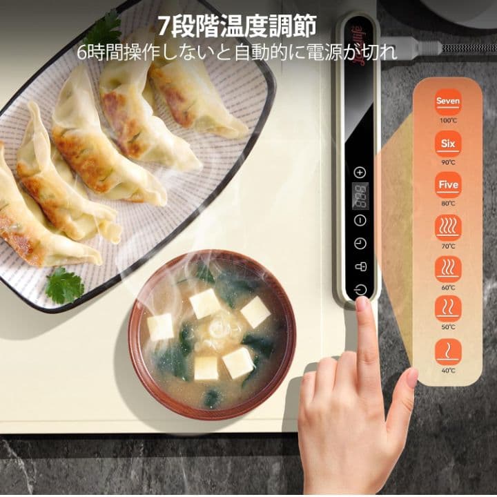 【王道雑誌で紹介】食品保温プレート 温度調整　折りたたみ　ホームパーティー