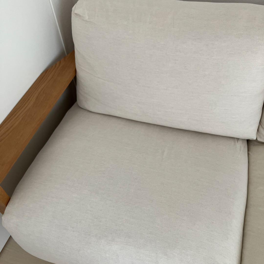 【送料込み】無印良品 ソファ 木製フレーム 2.5シーターMuji