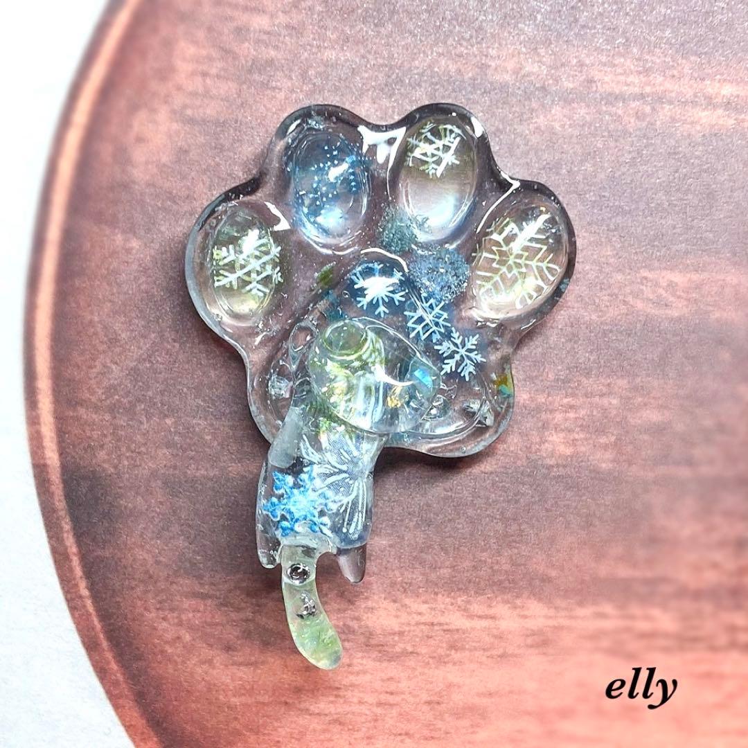 【sawasawa様】1676.天然石　シトリン　和柄　肉球　とびつき猫　レジン