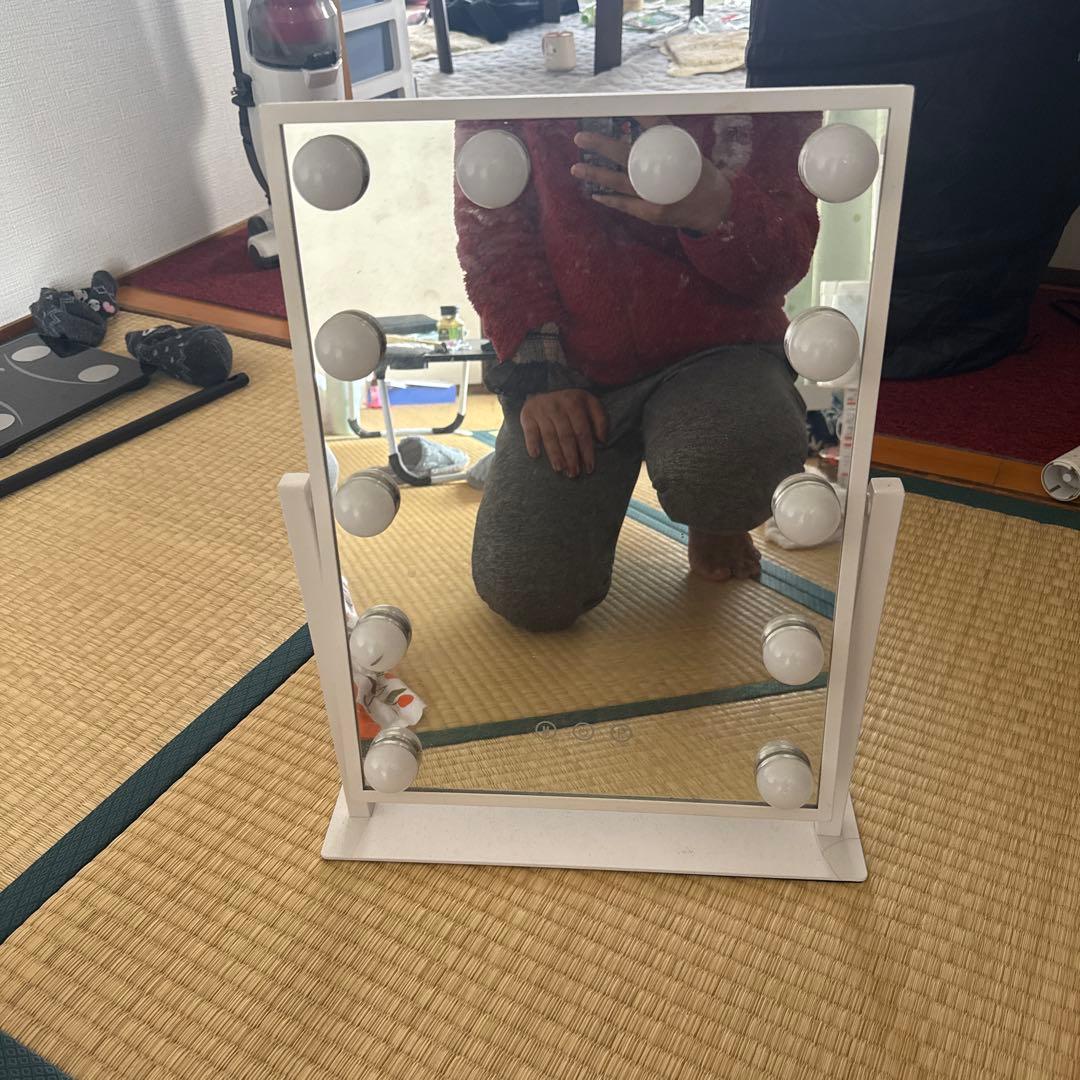 12灯タッチ式化粧鏡 ホワイト