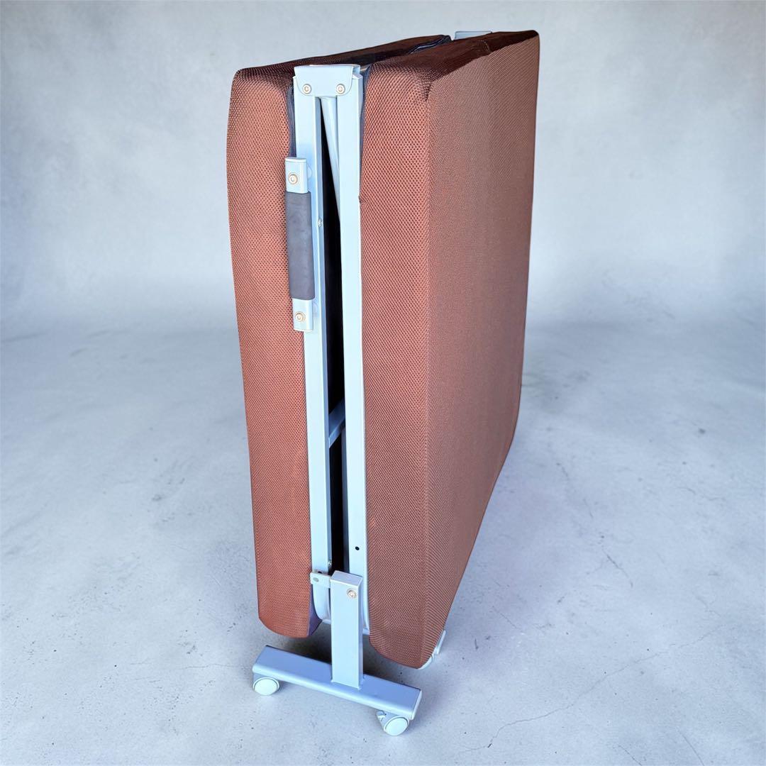 折りたたみベッド シングルサイズキャスター付き フラットタイプ(組み立て不要)