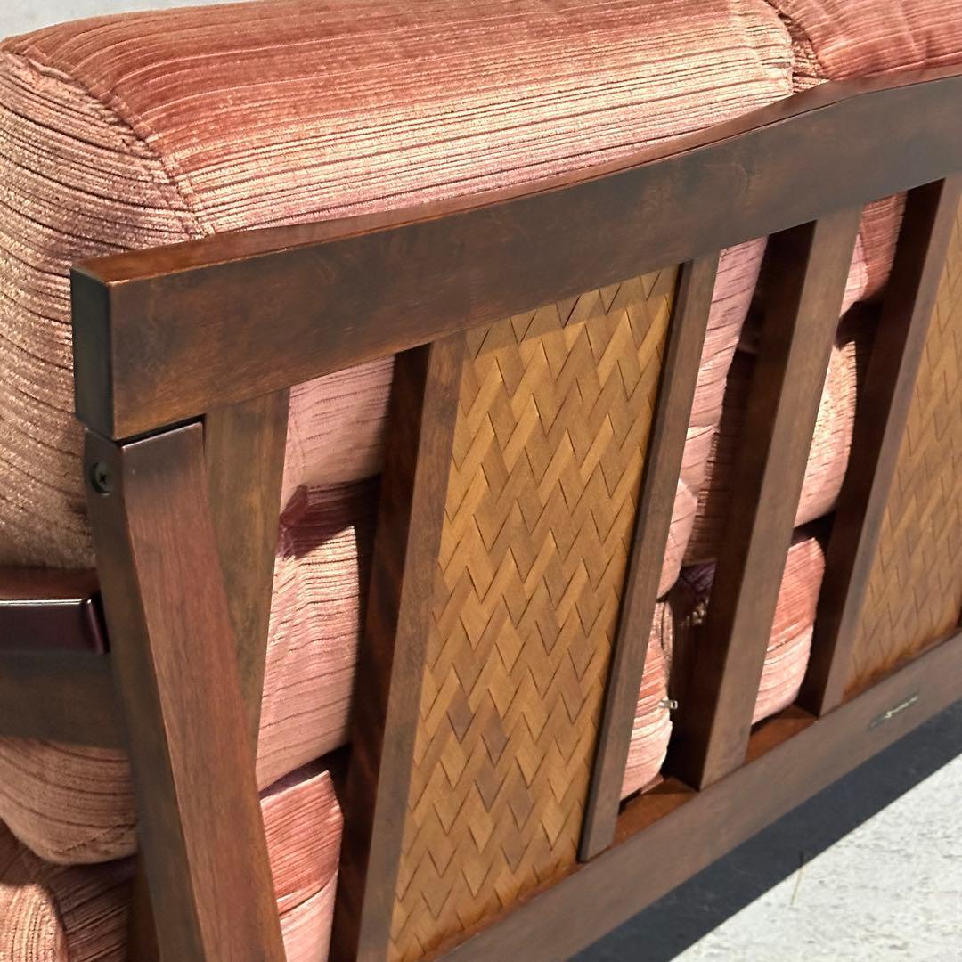 ★80年代★ モリシゲ 応接ソファ 3人掛け｜昭和レトロ 和モダン｜高級旅館仕様