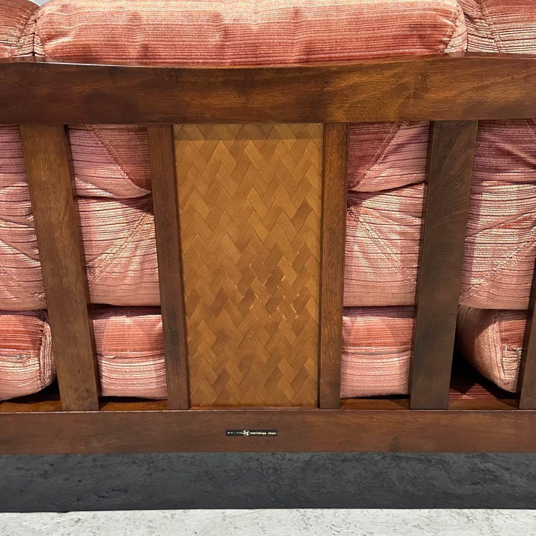 ★80年代★ モリシゲ 応接ソファ 3人掛け｜昭和レトロ 和モダン｜高級旅館仕様