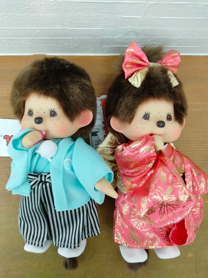 モンチッチスタンダード S 紋付袴男の子＆ 振袖 女の子新品 2点セット