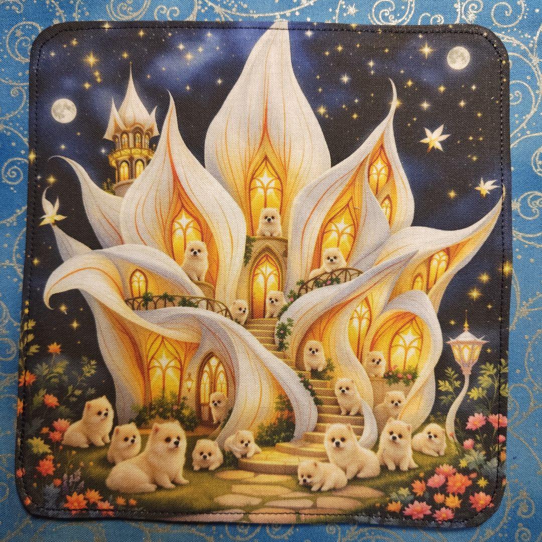 yourelia 　4重ハンカチ　ポメラニアン柄