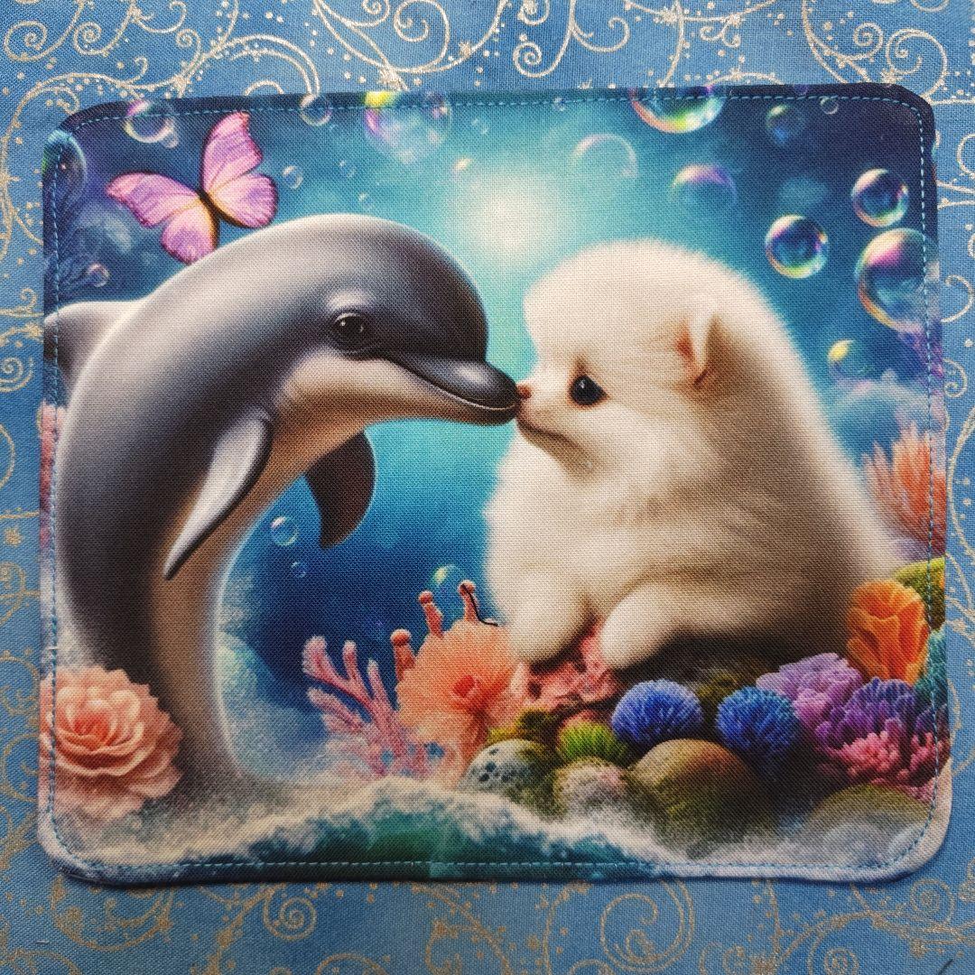 yourelia 　4重ハンカチ　ポメラニアン柄