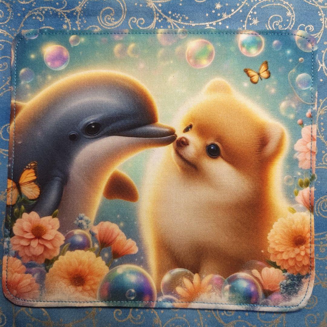 yourelia 　4重ハンカチ　ポメラニアン柄