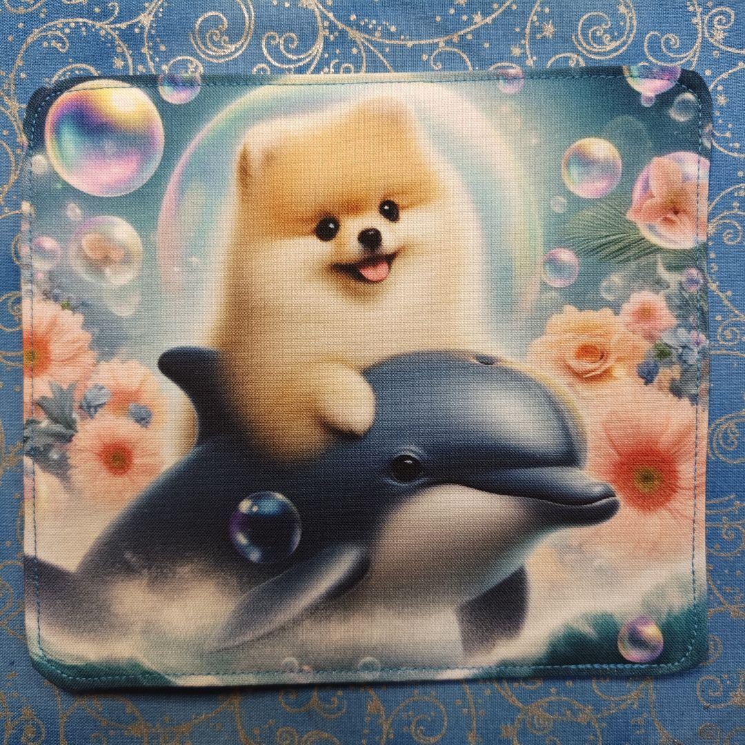 yourelia 　4重ハンカチ　ポメラニアン柄