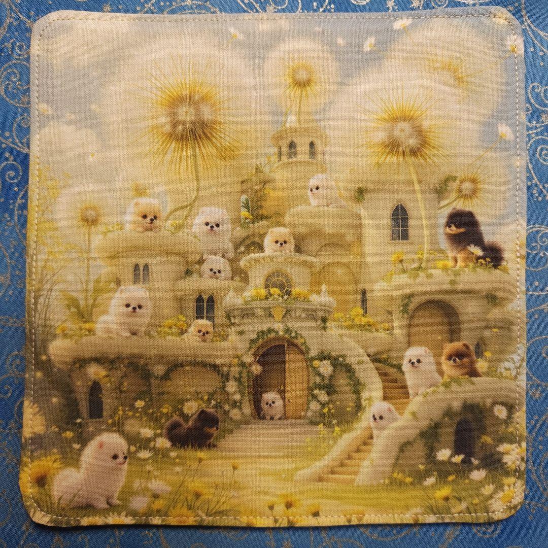 yourelia 　4重ハンカチ　ポメラニアン柄