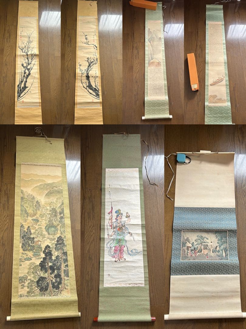 絵 色紙 37点 掛け軸 7点 置物 1点まとめ売り ジャンク