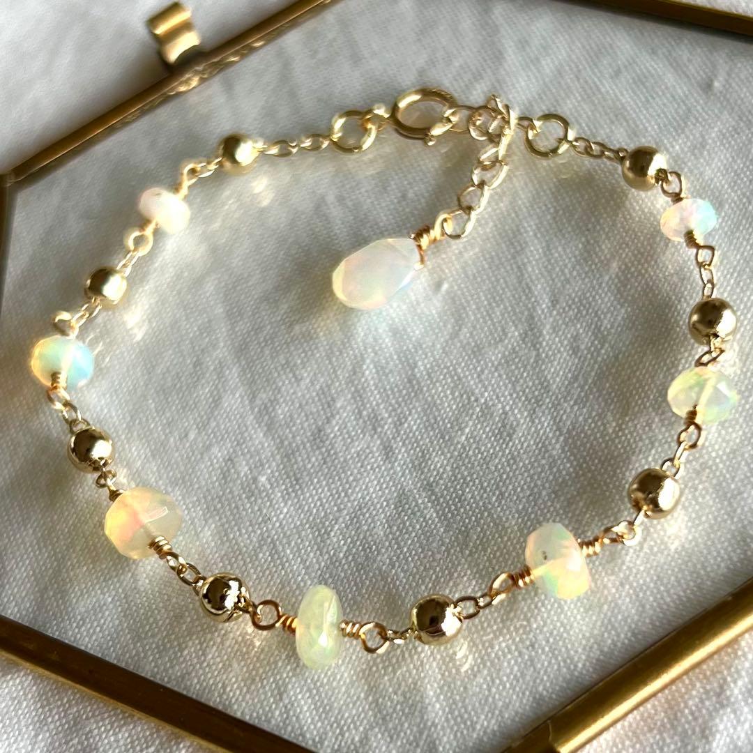 よっしー様おまとめ334.宝石質エチオピアオパール*14kgfネックレス