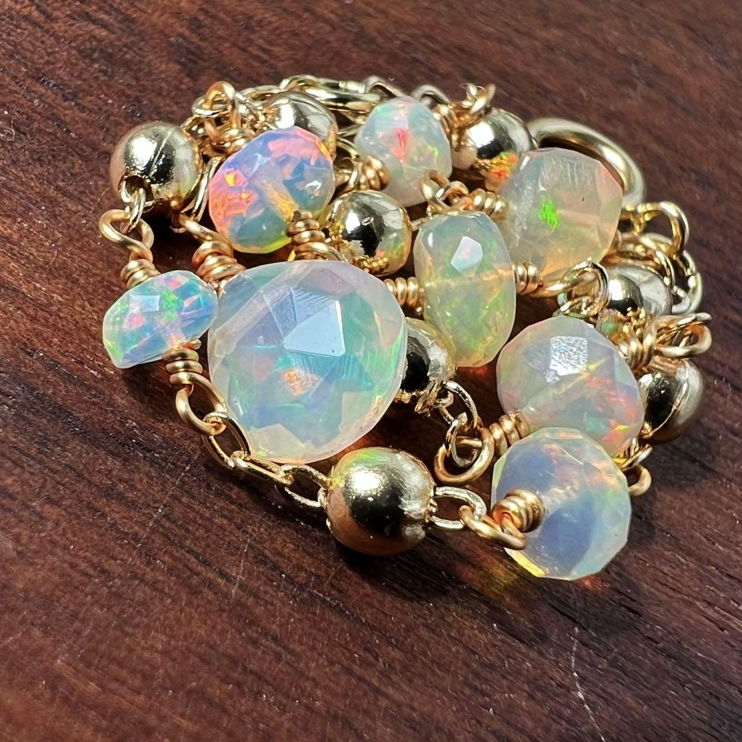 よっしー様おまとめ334.宝石質エチオピアオパール*14kgfネックレス