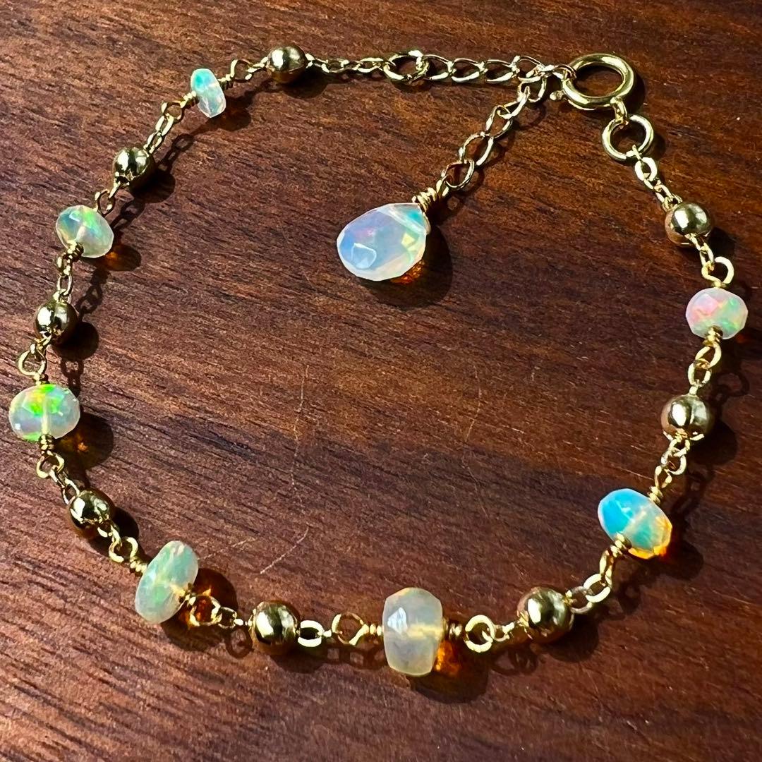 よっしー様おまとめ334.宝石質エチオピアオパール*14kgfネックレス