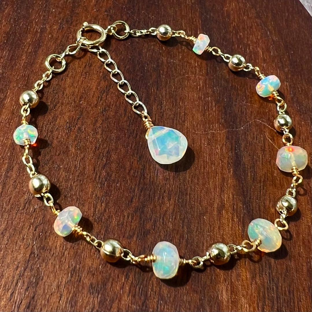 よっしー様おまとめ334.宝石質エチオピアオパール*14kgfネックレス