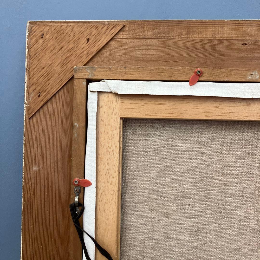 油彩画 水芭蕉 ミズバショウ 額装付き 額装 額縁 静止画 花 壁掛け 立てかけ