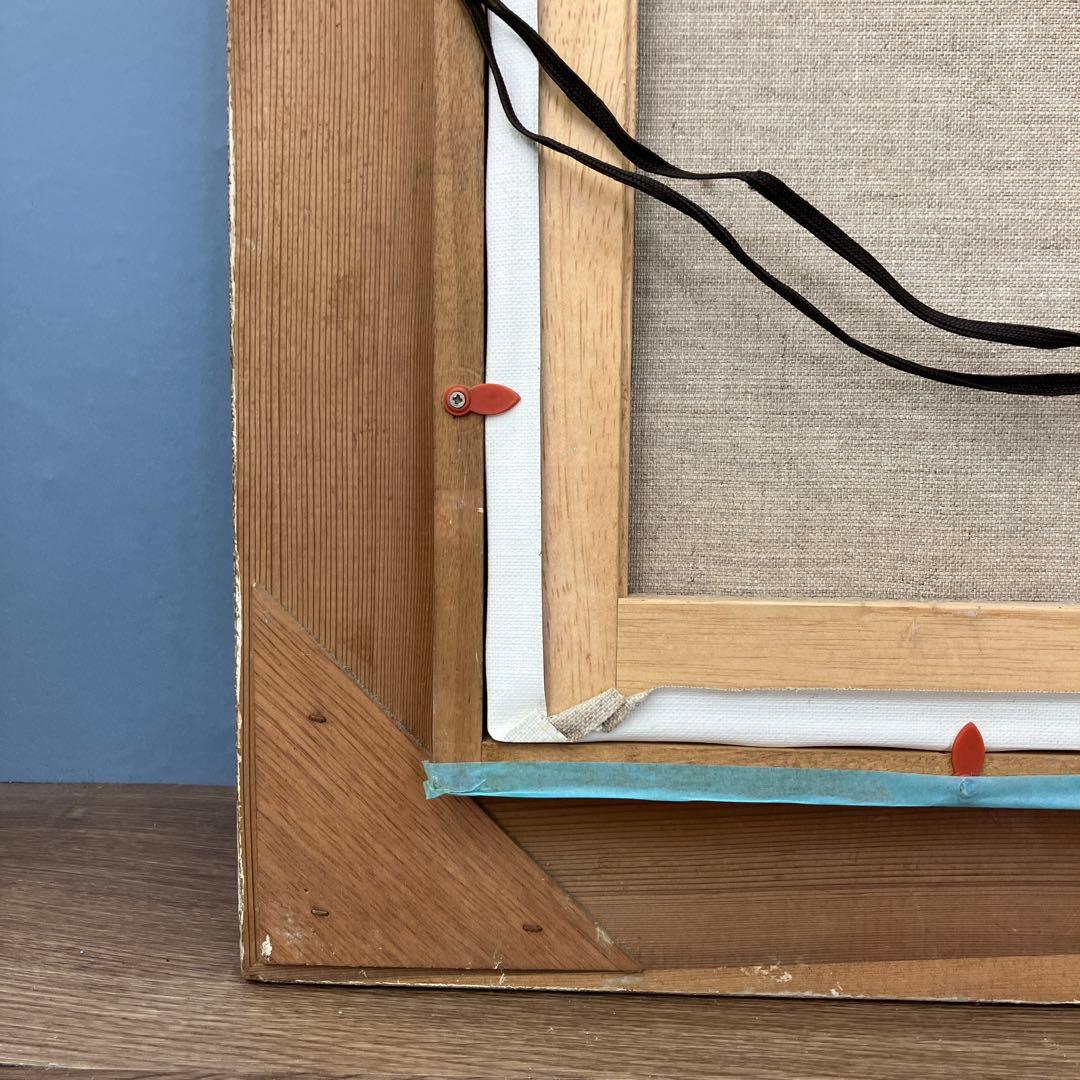 油彩画 水芭蕉 ミズバショウ 額装付き 額装 額縁 静止画 花 壁掛け 立てかけ