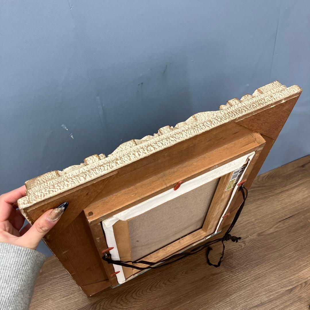 油彩画 水芭蕉 ミズバショウ 額装付き 額装 額縁 静止画 花 壁掛け 立てかけ