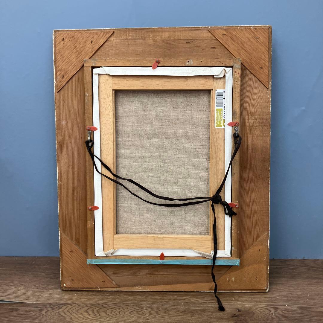 油彩画 水芭蕉 ミズバショウ 額装付き 額装 額縁 静止画 花 壁掛け 立てかけ