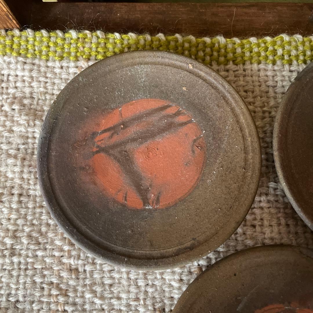 備前焼　菓子皿　5枚セット 西垣邦雄さん作