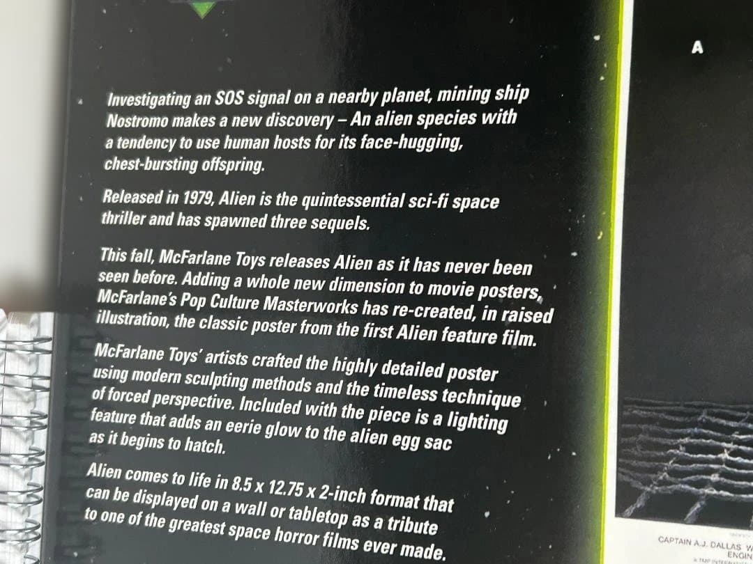 【希少・貴重 塗装済完成品・未開封新品・廃盤】ギーガー映画エイリアン3Ｄポスター
