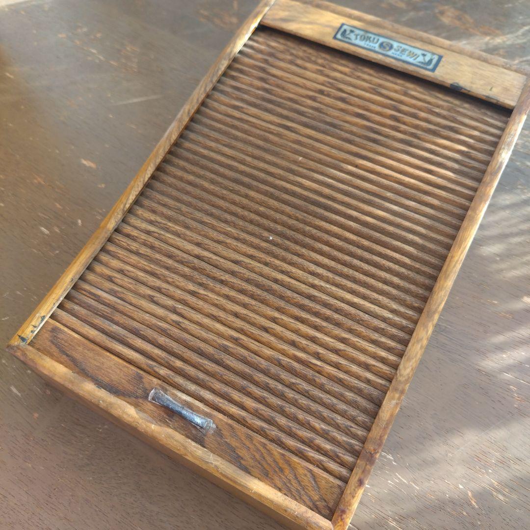 アンティーク　蛇腹ケース　硯入れ　木製トレー　シャッターケース