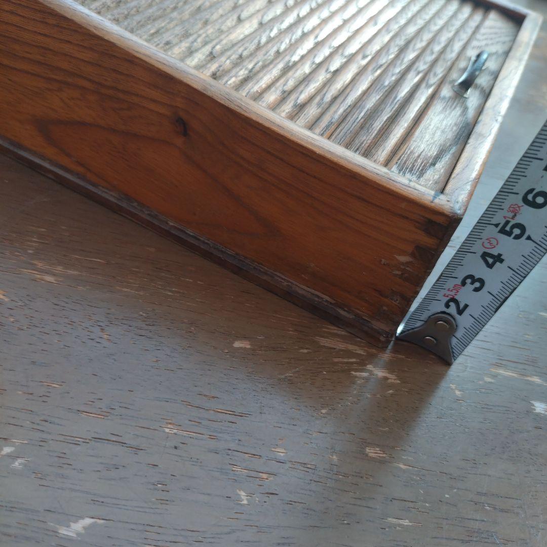 アンティーク　蛇腹ケース　硯入れ　木製トレー　シャッターケース