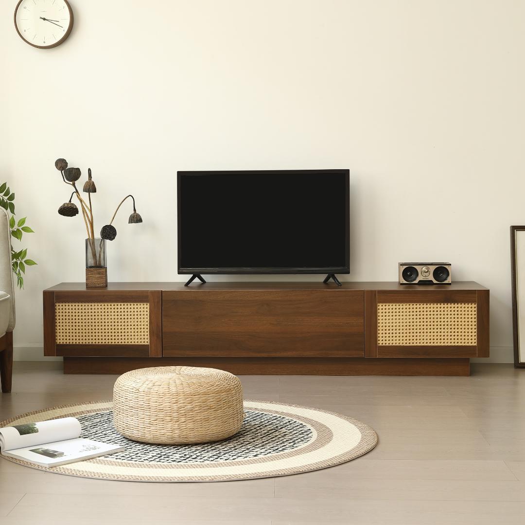 テレビ台 ローボード 収納 テレビボード【W180cm】 大容量 BROWN