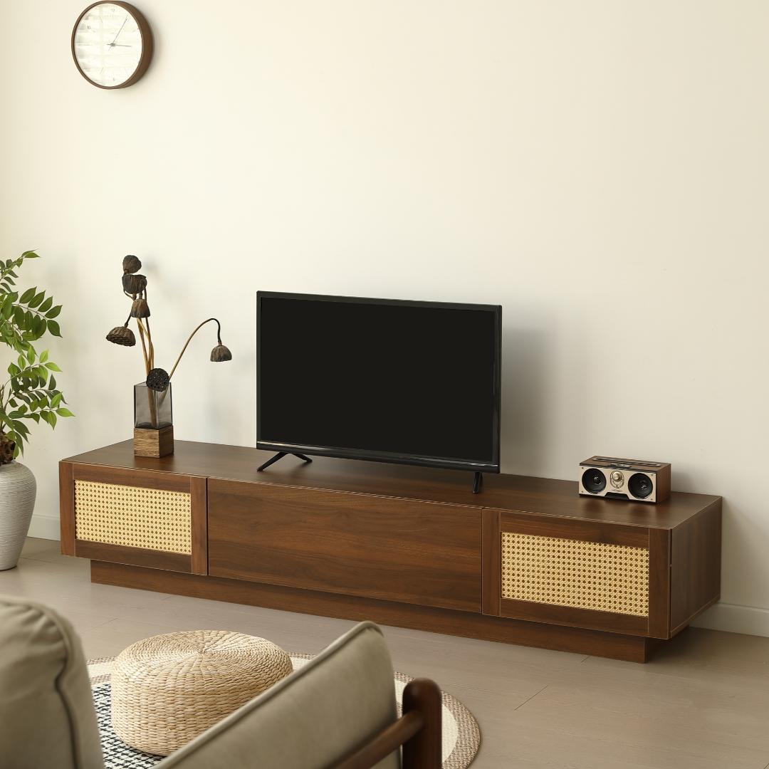 テレビ台 ローボード 収納 テレビボード【W180cm】 大容量 BROWN