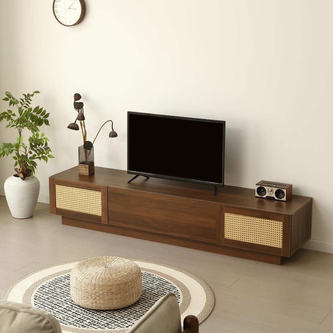 テレビ台 ローボード 収納 テレビボード【W180cm】 大容量 BROWN