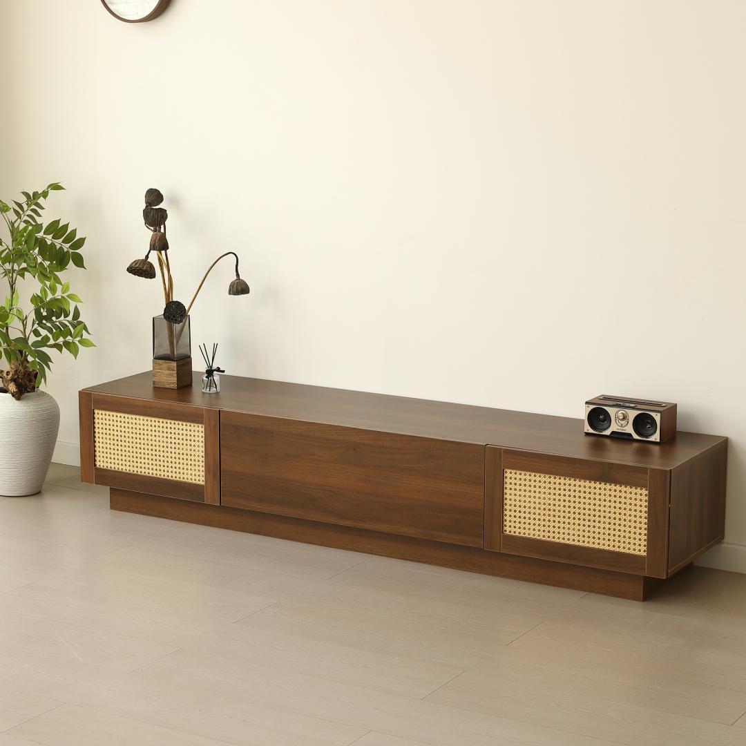 テレビ台 ローボード 収納 テレビボード【W180cm】 大容量 BROWN