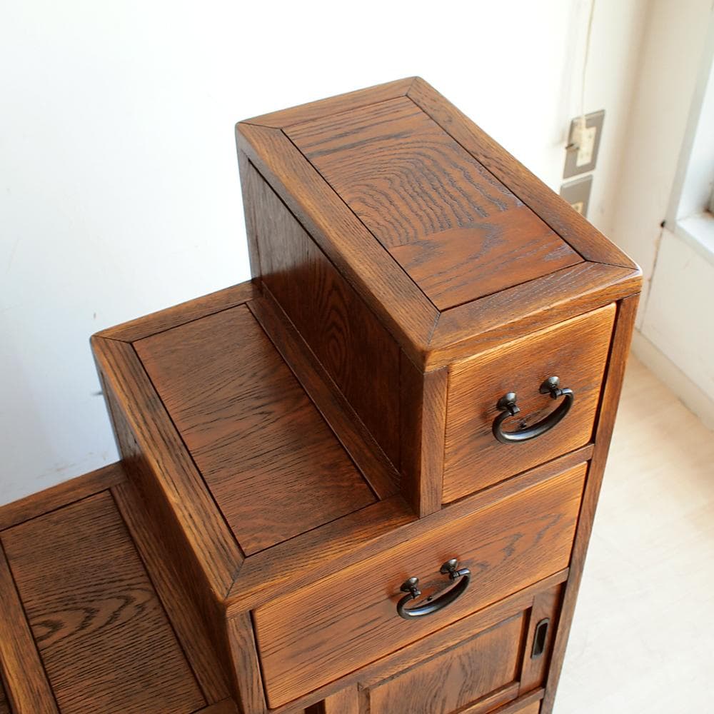 階段箪笥 80cm 両面仕様 無垢材 時代箪笥 和家具 古民家 ZR24056