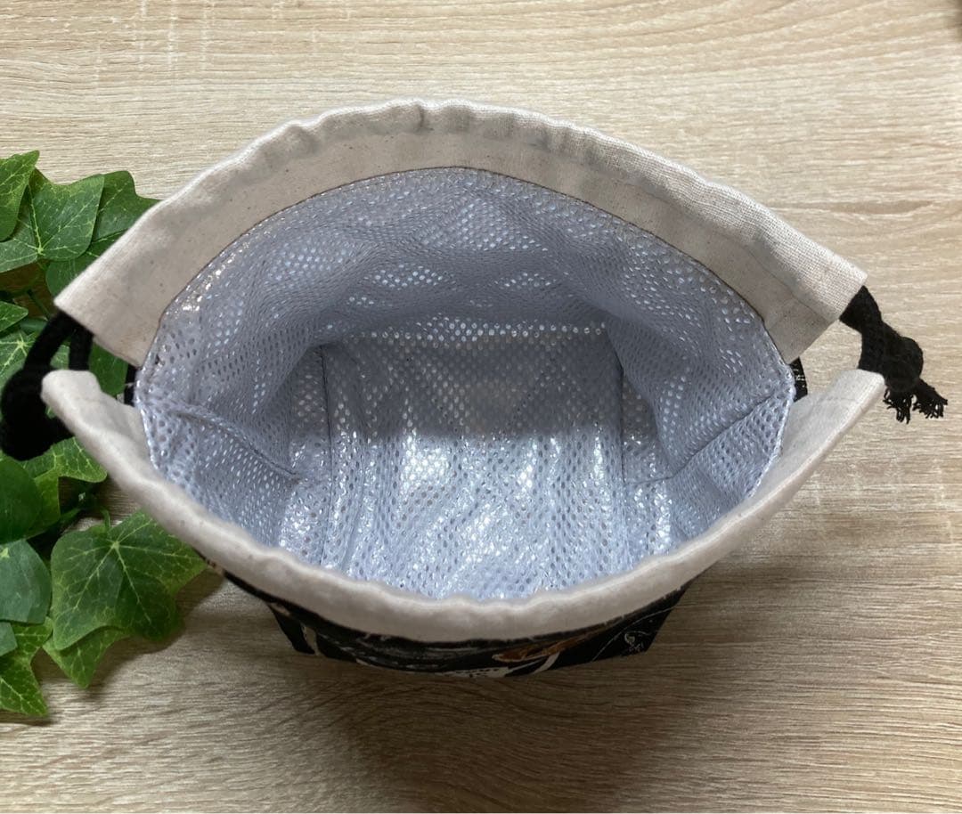 ハンドメイド 保温保冷おにぎり巾着 ok165