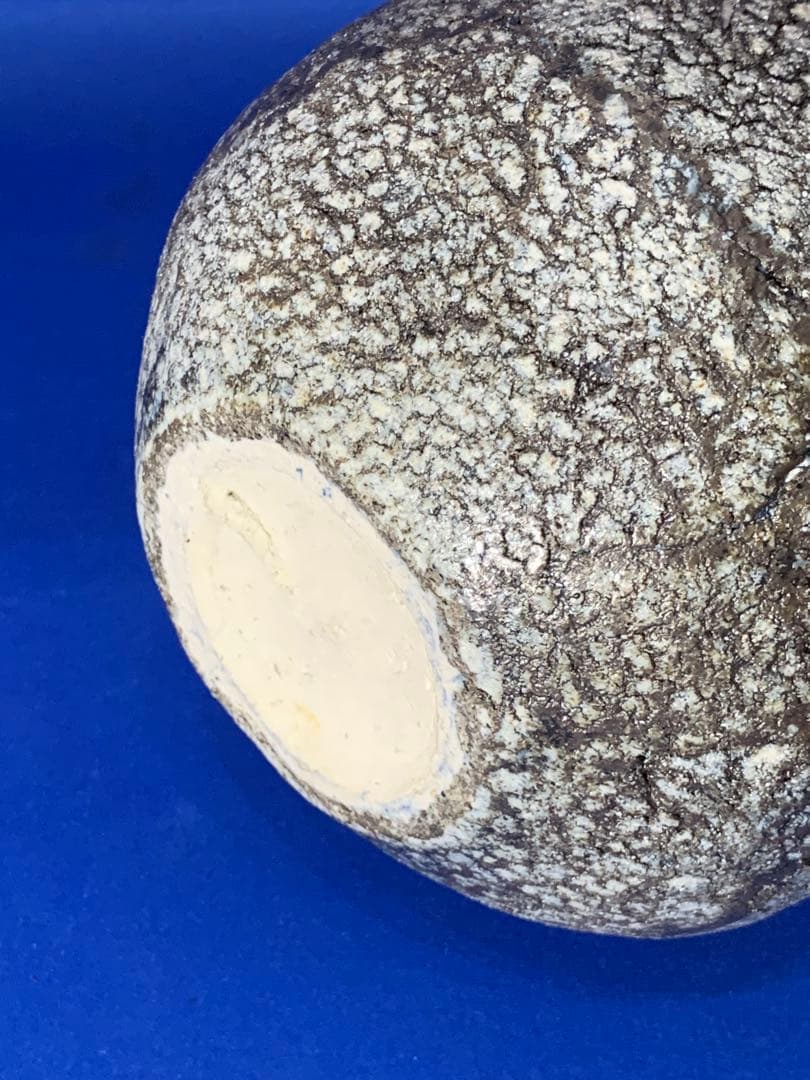 母のお茶道具　創作飾り壺　見た事のない作風　作者読めず　径150xH190mm