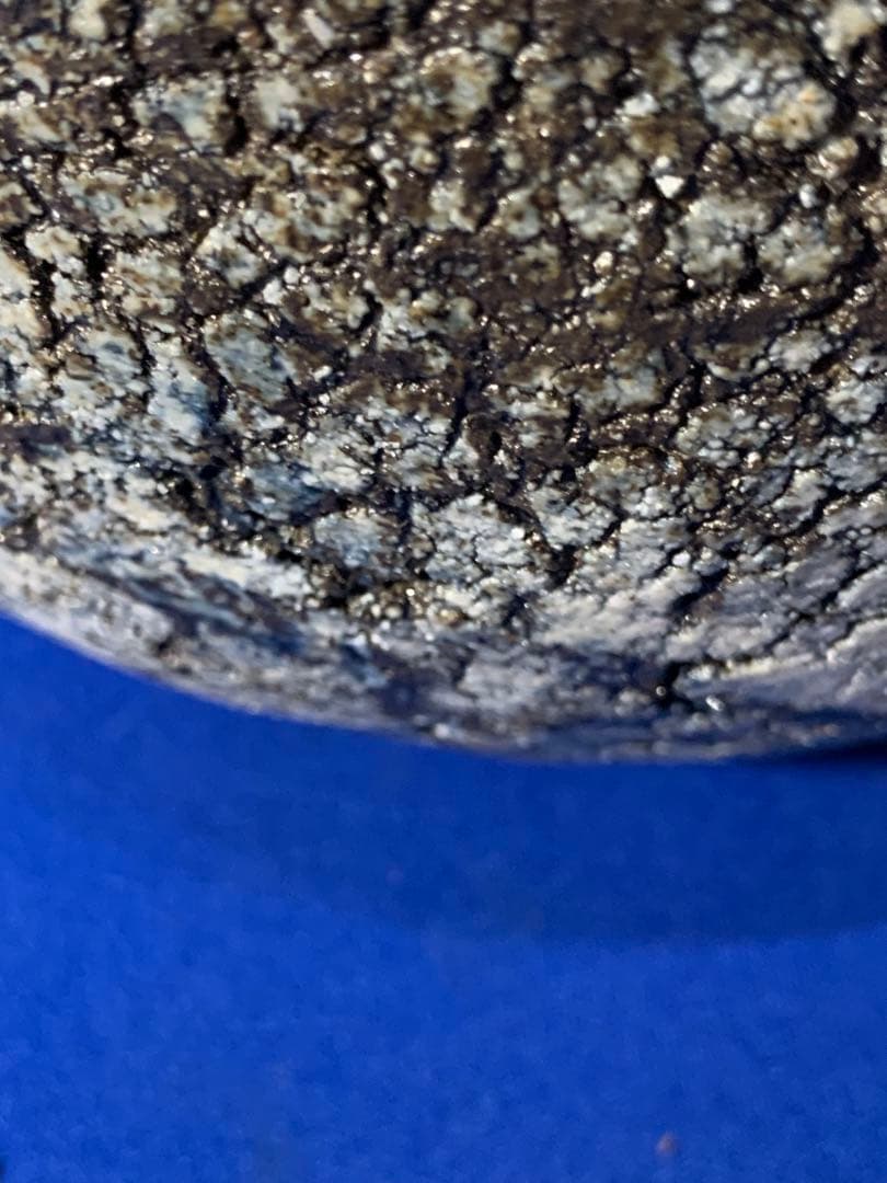 母のお茶道具　創作飾り壺　見た事のない作風　作者読めず　径150xH190mm