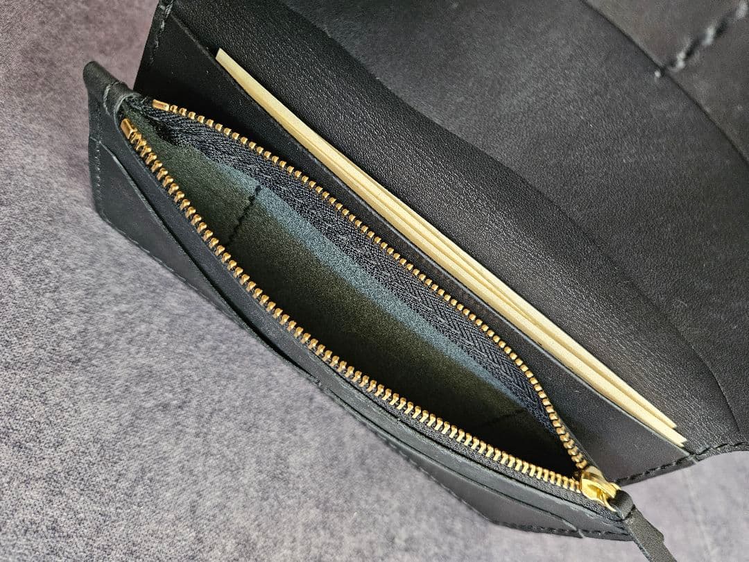 スタッズ本革長財布 ハンドメイド