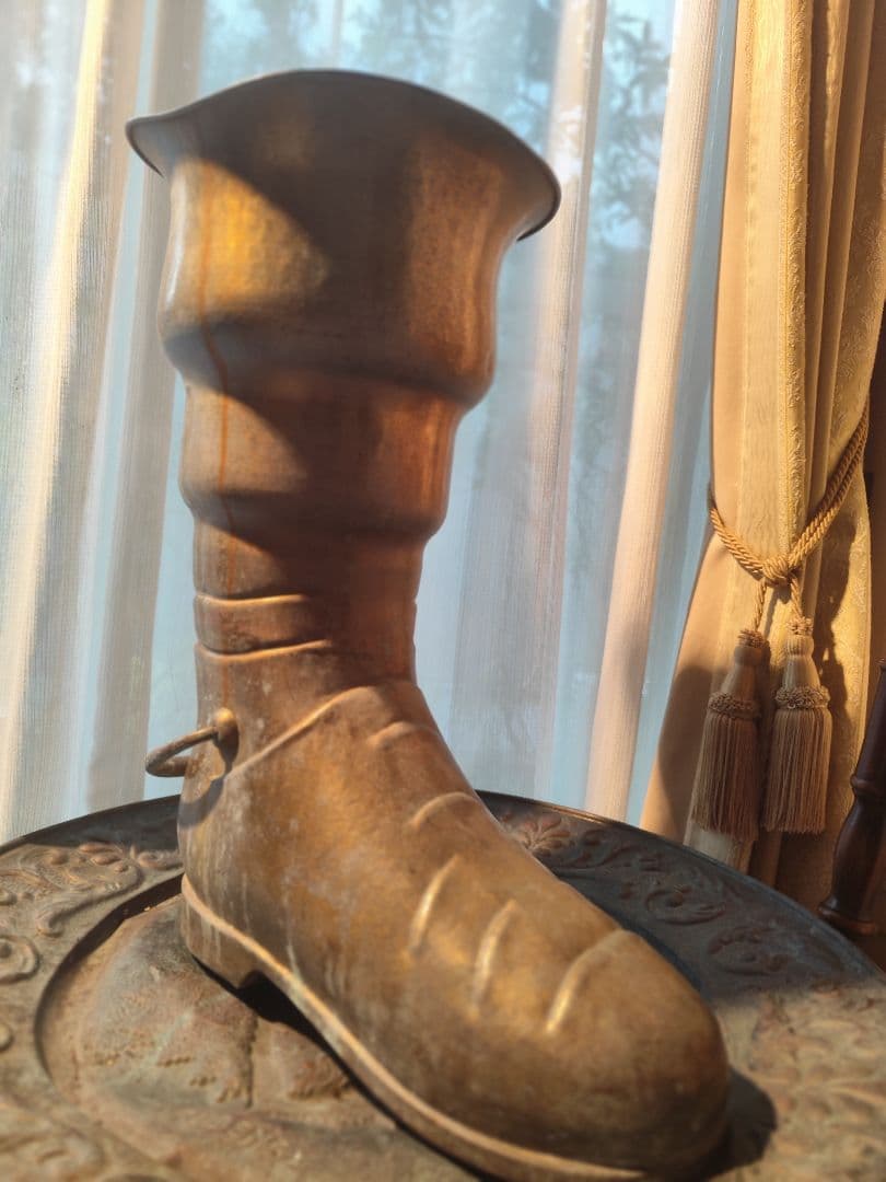 傘立て　銅　真鍮　ブロカント　　ウエスタンブーツ　アンティーク　ヴィンテージ