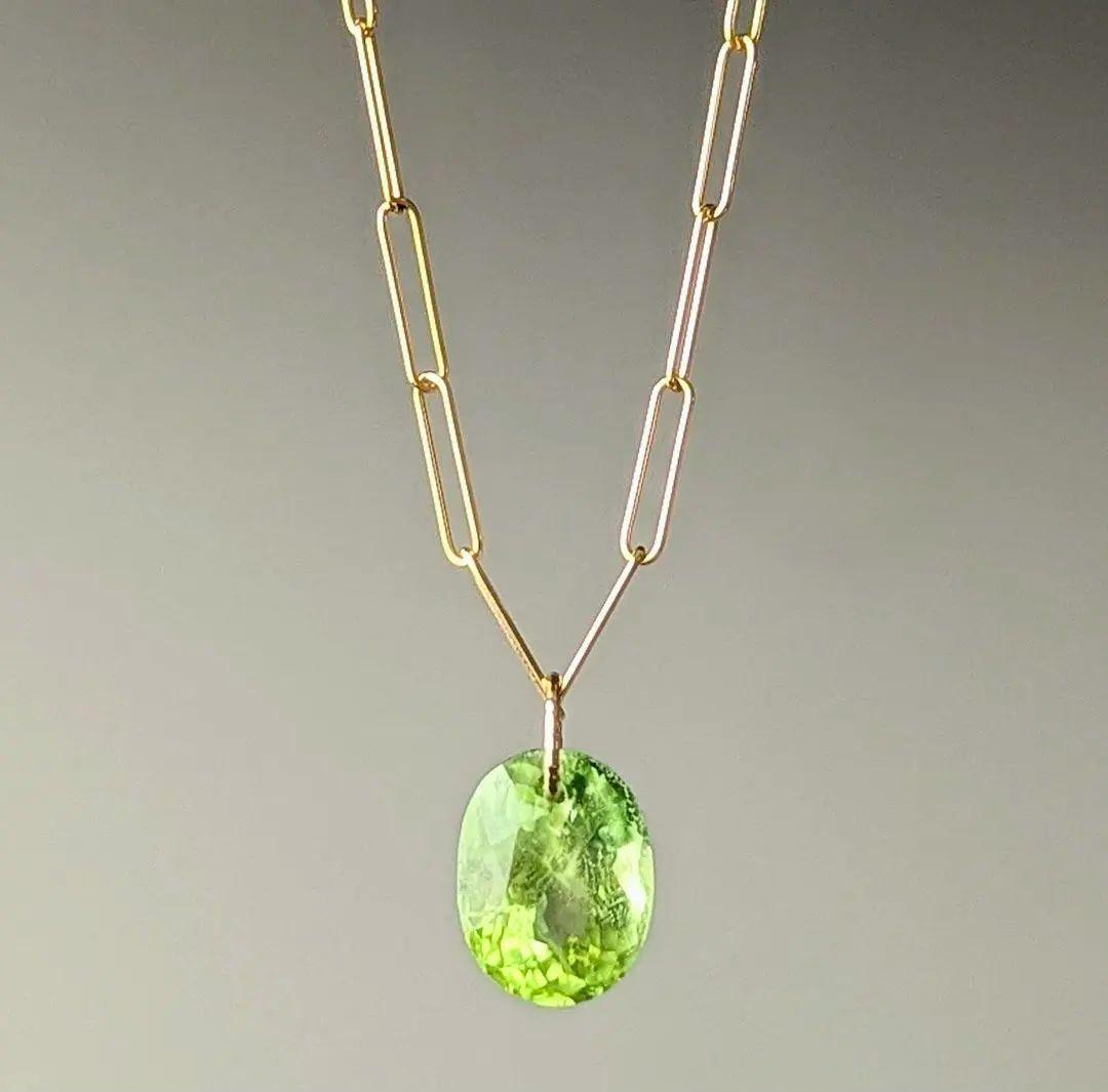 K18 カシミール ペリドット 4.65ct ネックレスチャーム
