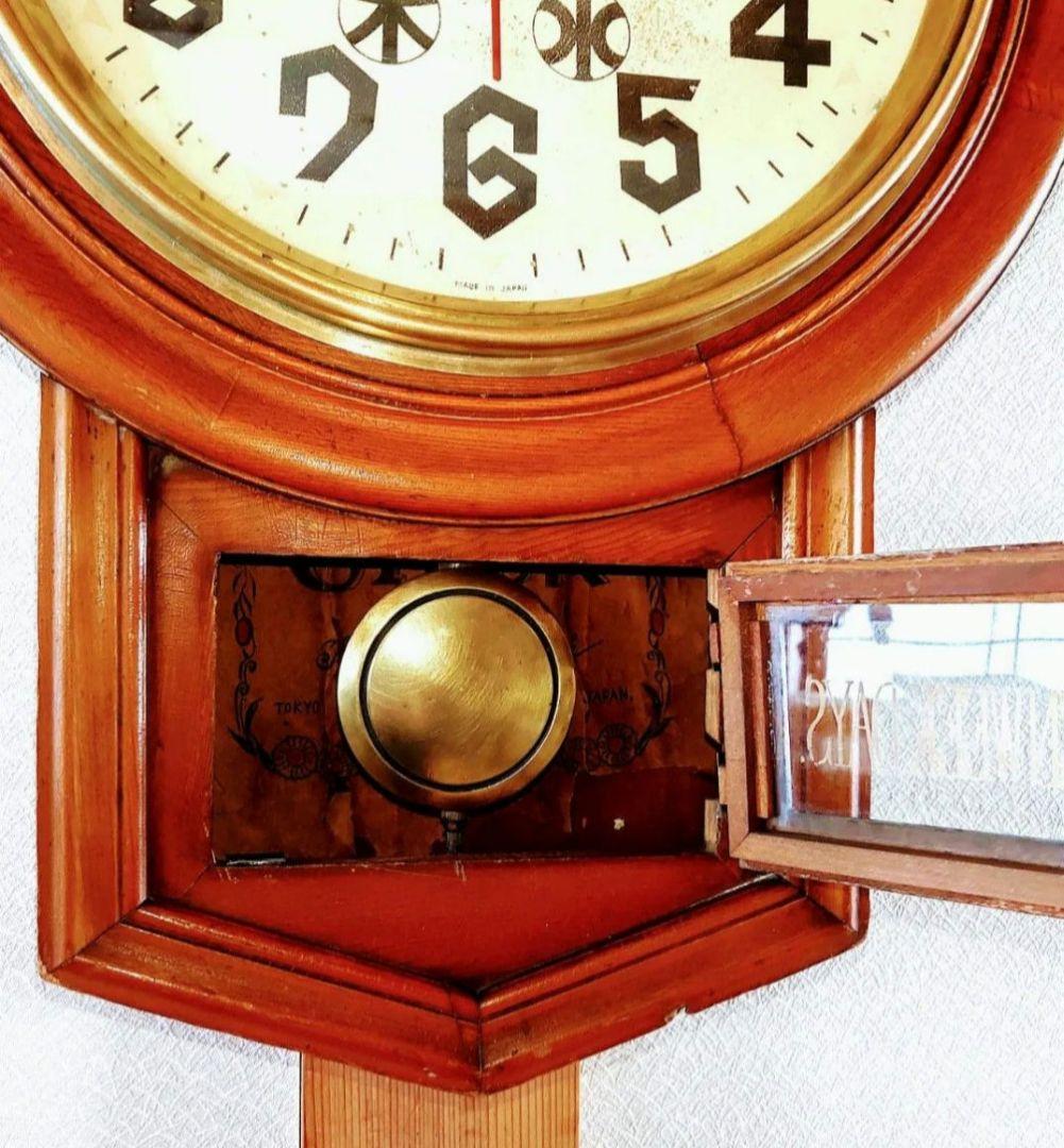 〈完動美品〉赤星時計　総欅造り ゼンマイ振り子時計　 古時計 アンティーク