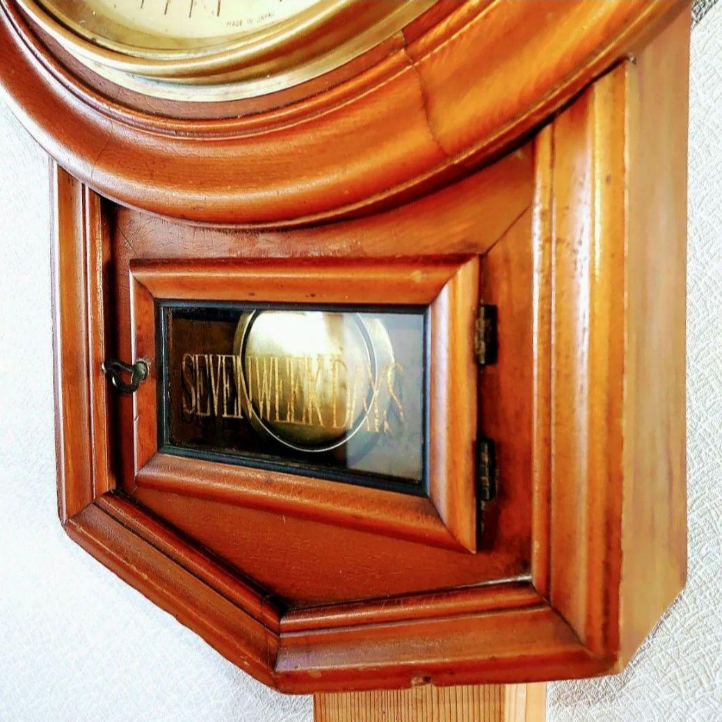 〈完動美品〉赤星時計　総欅造り ゼンマイ振り子時計　 古時計 アンティーク