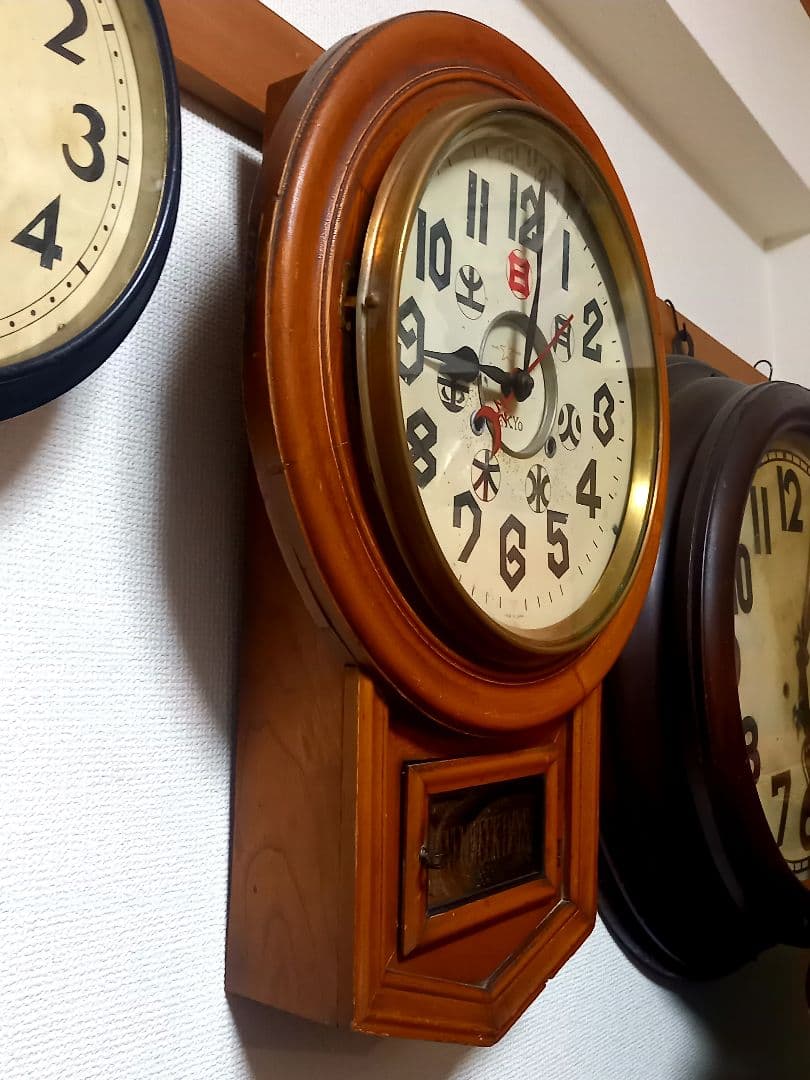 〈完動美品〉赤星時計　総欅造り ゼンマイ振り子時計　 古時計 アンティーク