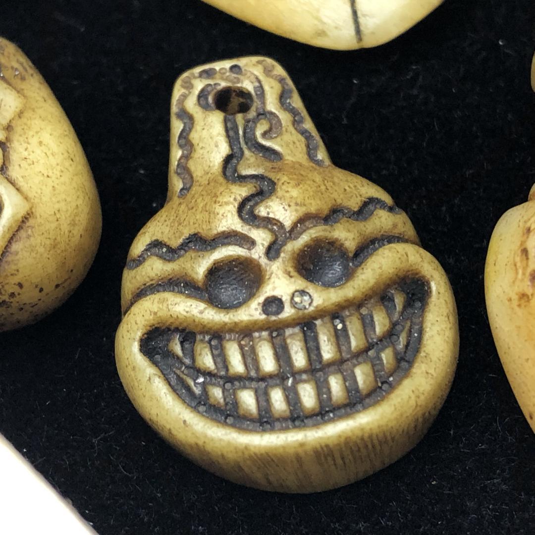 呪物　チベット天珠・カパラ・頭蓋骨モチーフ　根付　クマントーン　プラクルアン