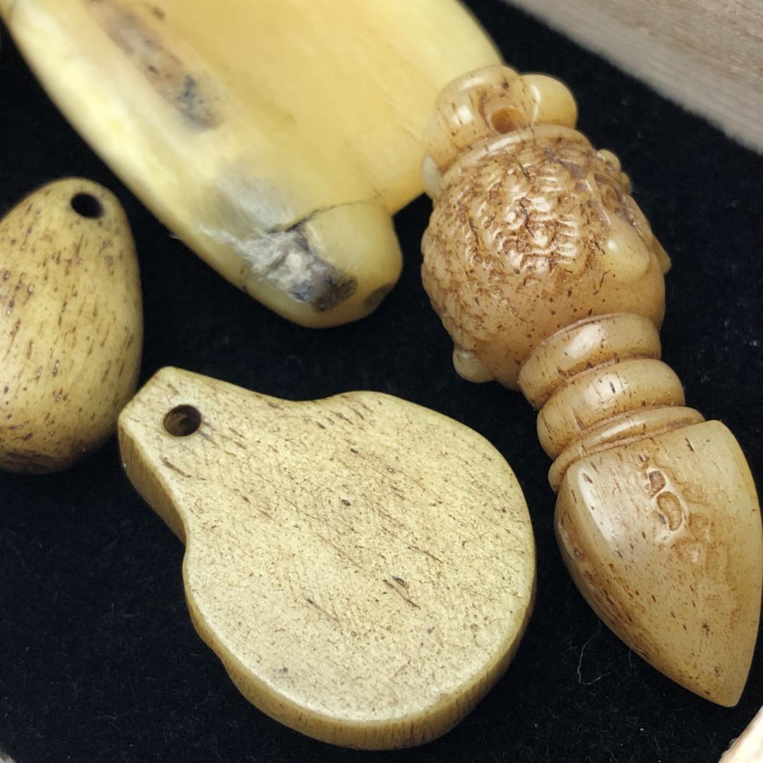 呪物　チベット天珠・カパラ・頭蓋骨モチーフ　根付　クマントーン　プラクルアン