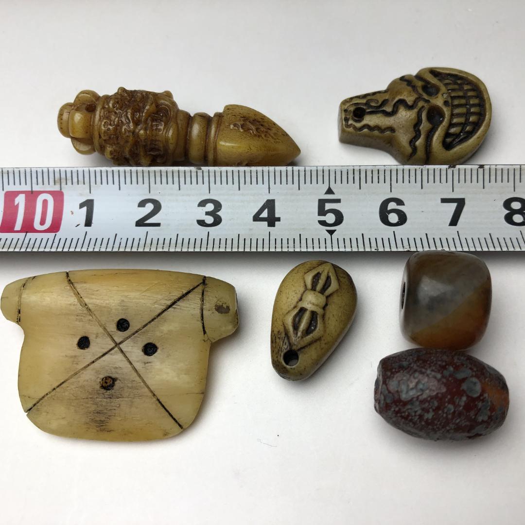 呪物　チベット天珠・カパラ・頭蓋骨モチーフ　根付　クマントーン　プラクルアン