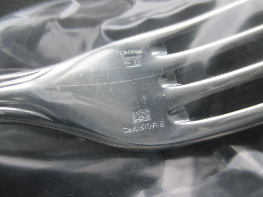 未使用極美品☆仏蘭西銀器クリストフルシルバー　デザートフォーク２本セット　アルビ