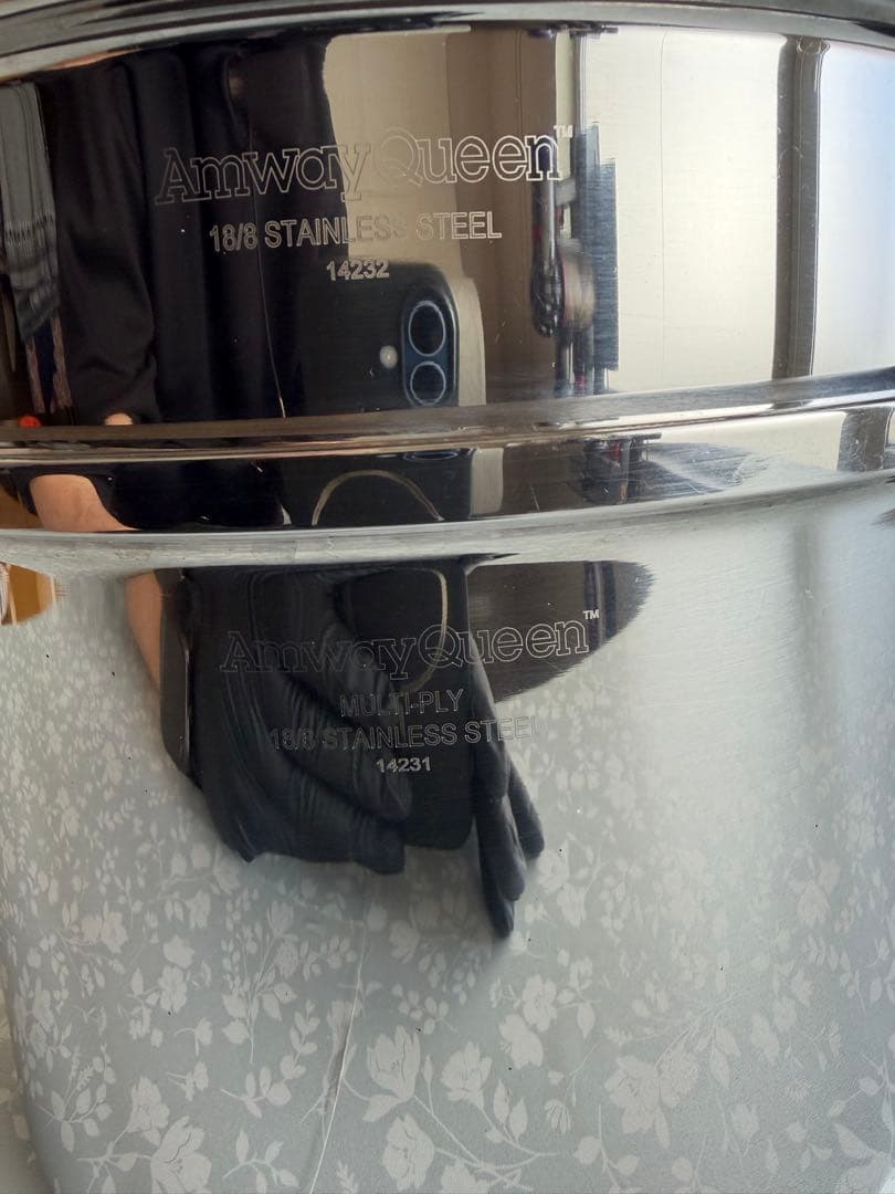 Amway Queen アムウェイ クィーン 4Lシチュー鍋 蒸し器付き18/8