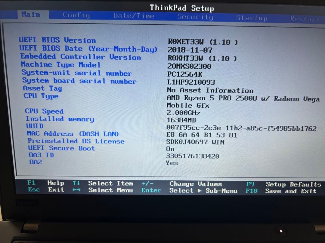 Windowsノート本体 win11 Lenovo ThinkPad A285 16gb 256gb