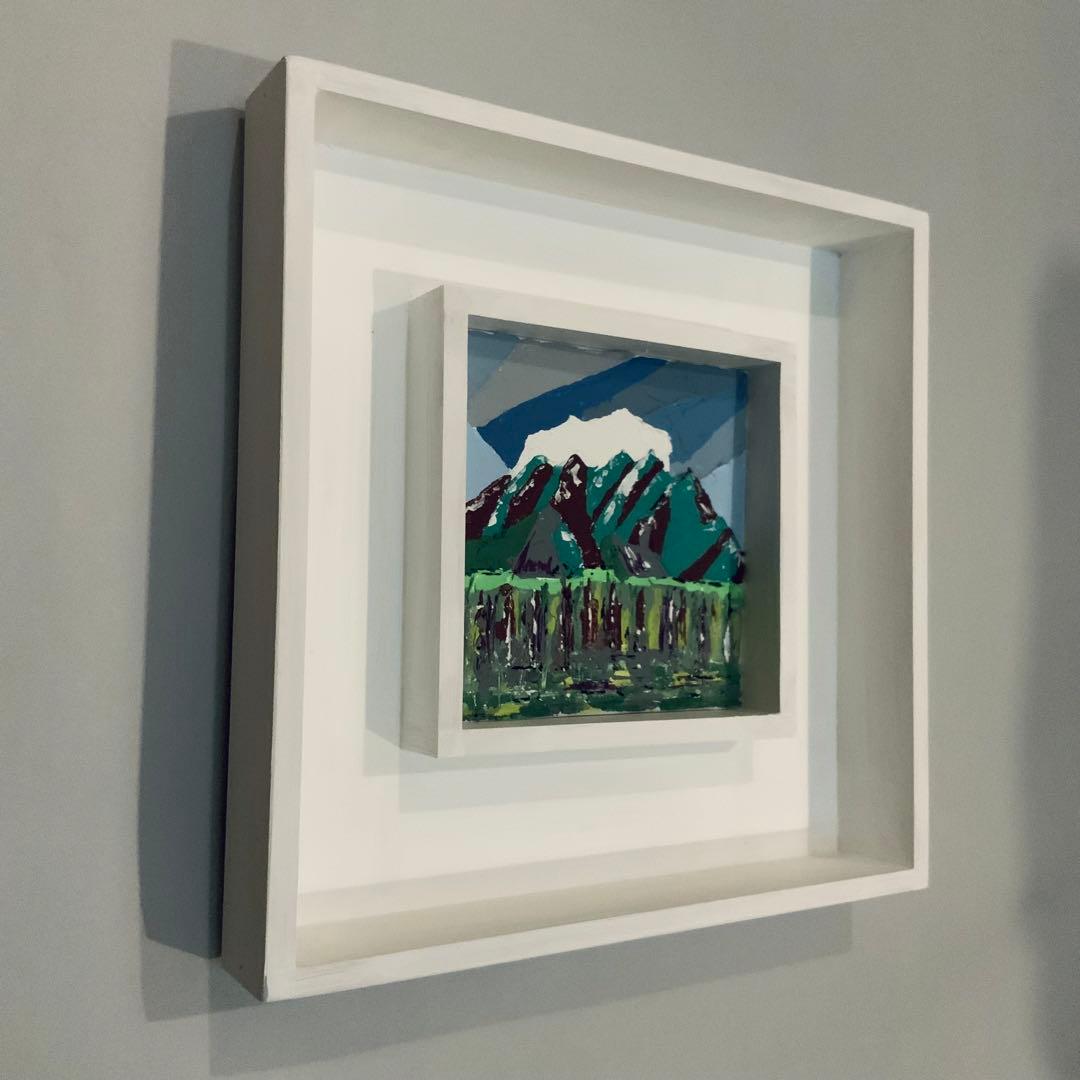 公募展入選作家による直筆現代アート作品　阿蘇山No.6