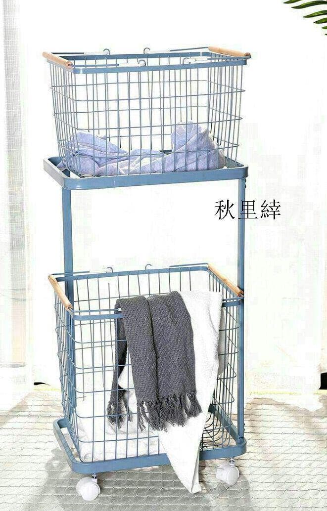 【大人気】 多機能汚れた衣類収納バスケット ブルー