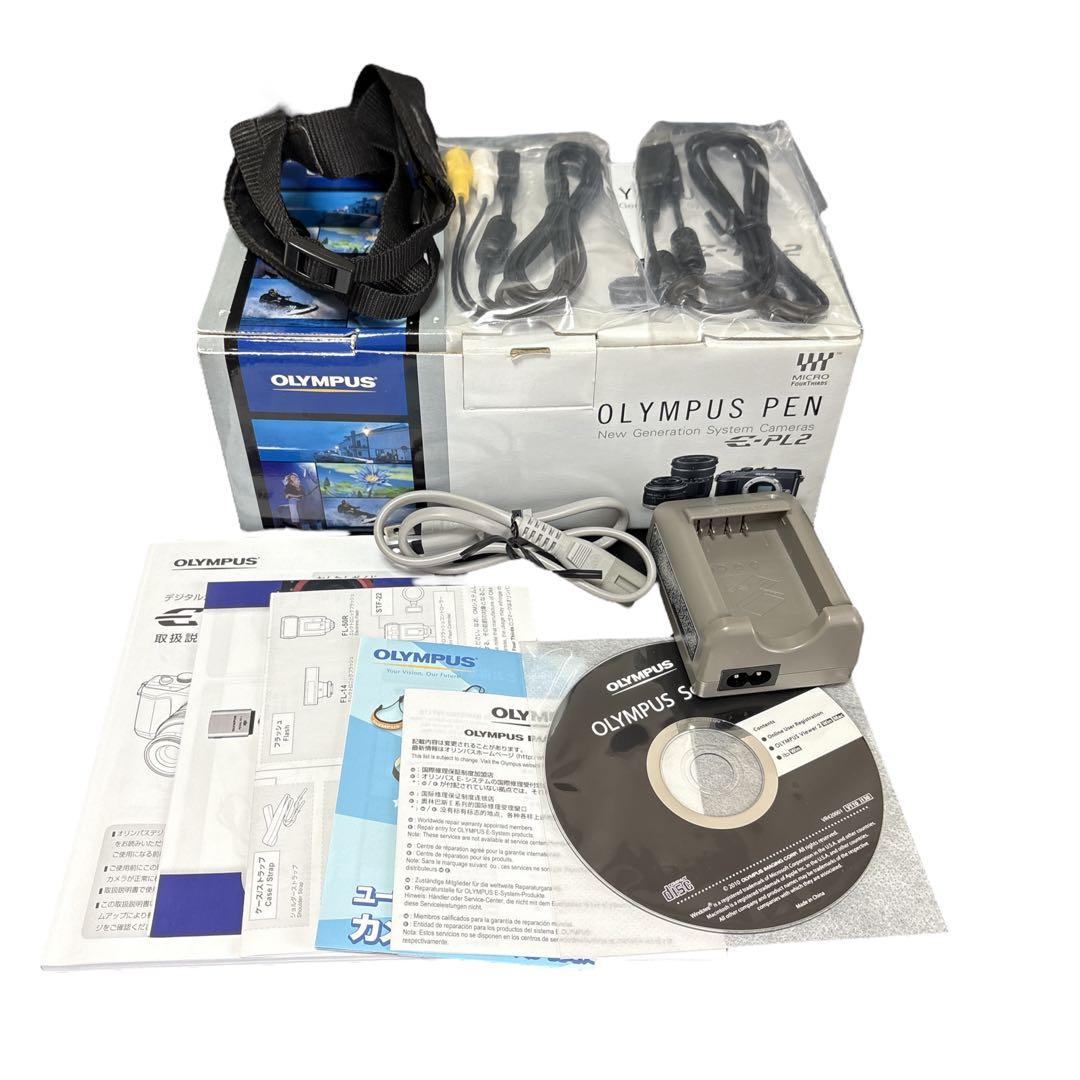 付属品多数 OLYMPUS PEN E-PL2 ダブルズームキット シルバー