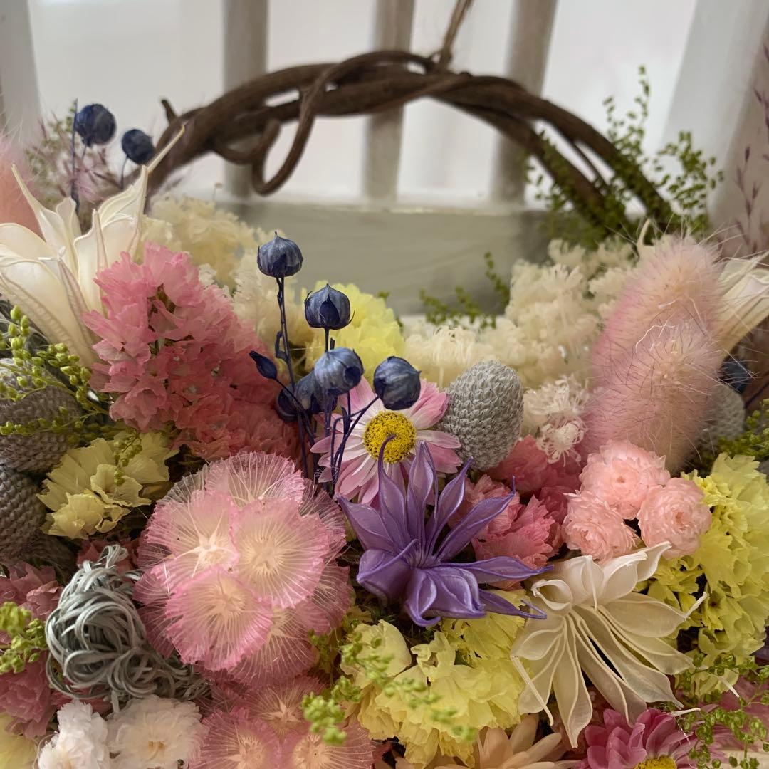 ドライフラワーリース♡春の彩り